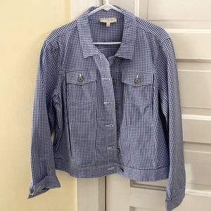 Talbots Jean Checkered Jacket